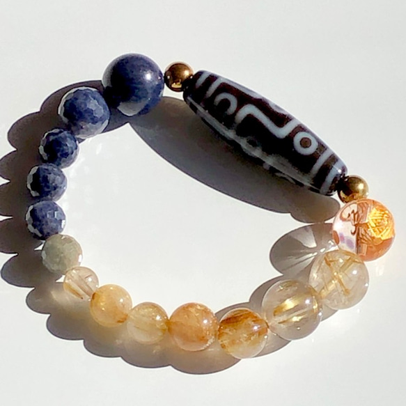 最高品質如意天珠.老玉髄.ルチルクォーツ天珠ブレスレット.朱砂入り天珠 最高品質如意天珠.老玉髄.ルチルクォーツ天珠ブレスレット.朱砂入り天