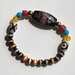 天珠ブレスレットセット③ Amazon | 希少 高級天然石 ブレスレット パワーストーン 三眼天珠 天珠