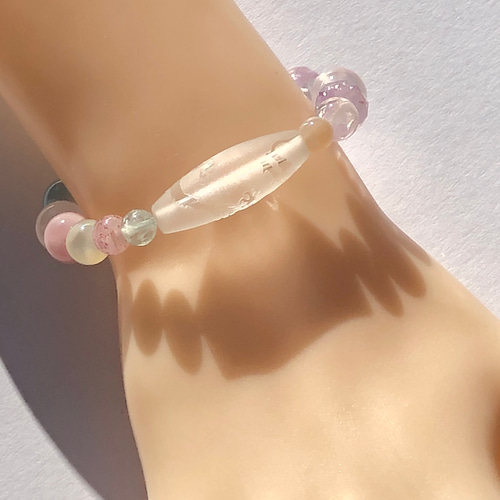 龍神天珠 観音天珠 ブレスレット 天然石 パワーストーン 龍神天珠&カラフルストーン☆天珠ブレスレット ブレスレット pwspk