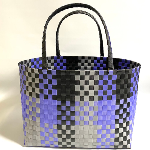 【新品未使用】カゴ風バッグ　生成り×パープル カゴ風バッグ 生成り×パープル 楽天市場】パープル 紫（かご