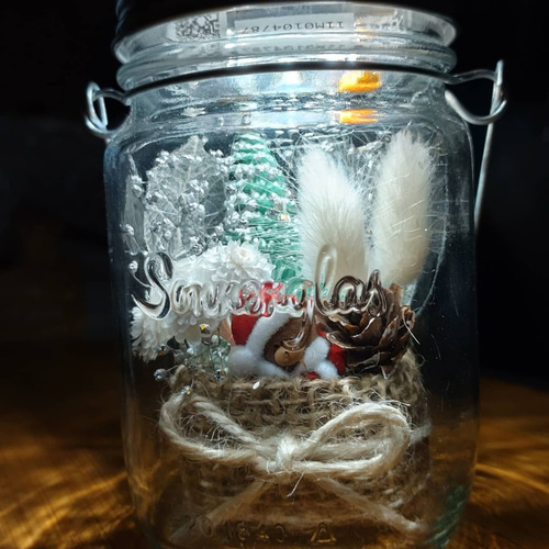 ステンドグラスパネル煙サンタ22-2