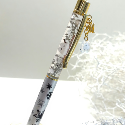 再販×137 ＊母の日ギフト♡白銀のシマエナガ…イニシャル付きハー