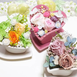 再販×3 ～ミニハート花器のフラワーアレンジメント～ 【受注製作】 3枚目の画像