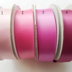 ダブルサテンリボン　25ｍｍ　ピンク系4種　5ｍ 2枚目の画像