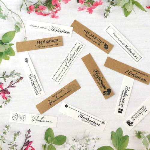 名入れ・文字変無料】ハーバリウムシール ラベルシール 細長60枚