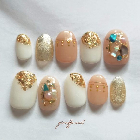ネイルチップオーダー　ジャスミン様 オーダーネイルチップJasmine_nail No.5（wind_flower.nail