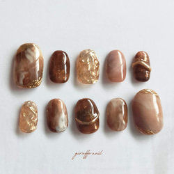 54 ネイルチップ カフェオレネイル カフェラテネイル ベージュネイル
