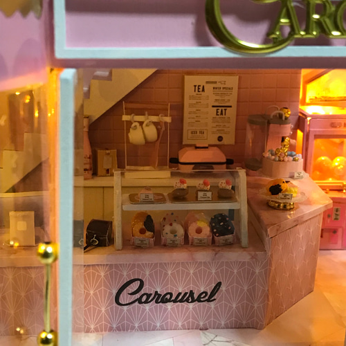 ♡.完成品ミニチュアドールハウス　(オルゴール.アクリルケース.電池付き)ピンク 楽天市場】最短当日出荷◇ドールハウス ミニチュア 手作りキット