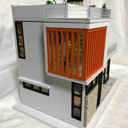 完成品ミニチュアハウス　2階建オルゴール付き 2枚目の画像