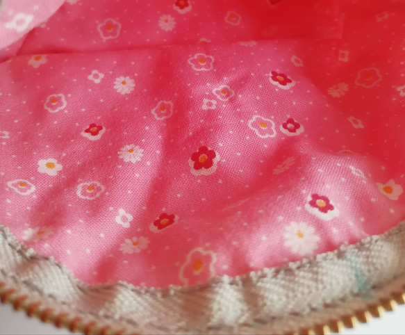 Sale 送料無料　ポーチ　　花柄　パッチワーク　化粧ポーチ　ピンク系 4枚目の画像