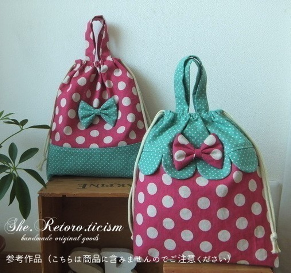 ◎Hi・・さまご予約品～strawberry frill～　ピンクの水玉こども用フリルエプロン&三角巾【120～130】 5枚目の画像