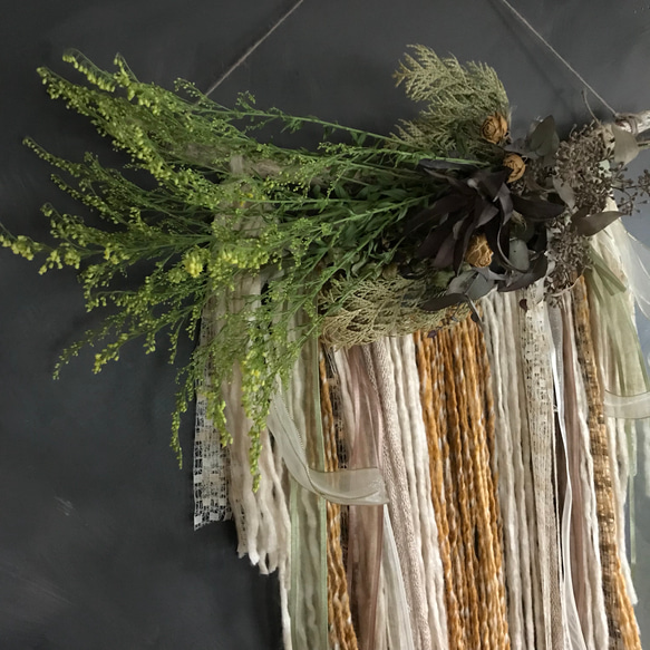 ☆送料無料☆流木ボヘミアン風タペストリー driftwood  yarn tapestry 2枚目の画像