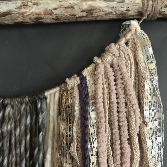 ☆送料無料☆流木ボヘミアン風タペストリー driftwood  yarn tapestry 4枚目の画像