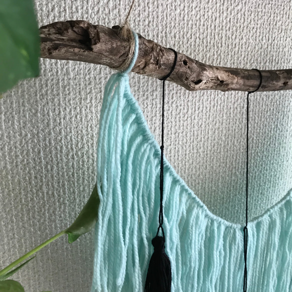 ☆送料無料 流木ボヘミアン風タペストリー driftwood   yarn tapestry 3枚目の画像