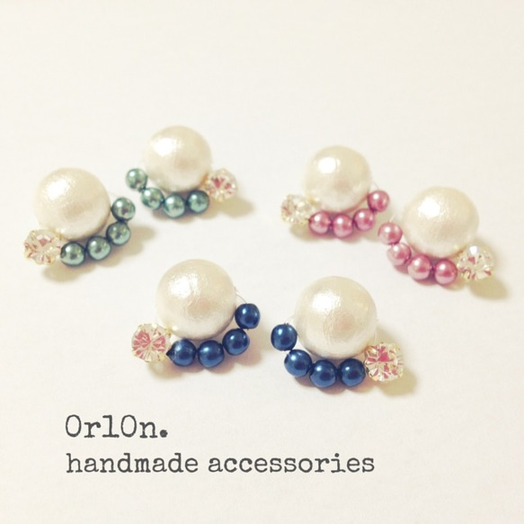 【冬限定！】Cotton pearl bijou pierce. 1枚目の画像