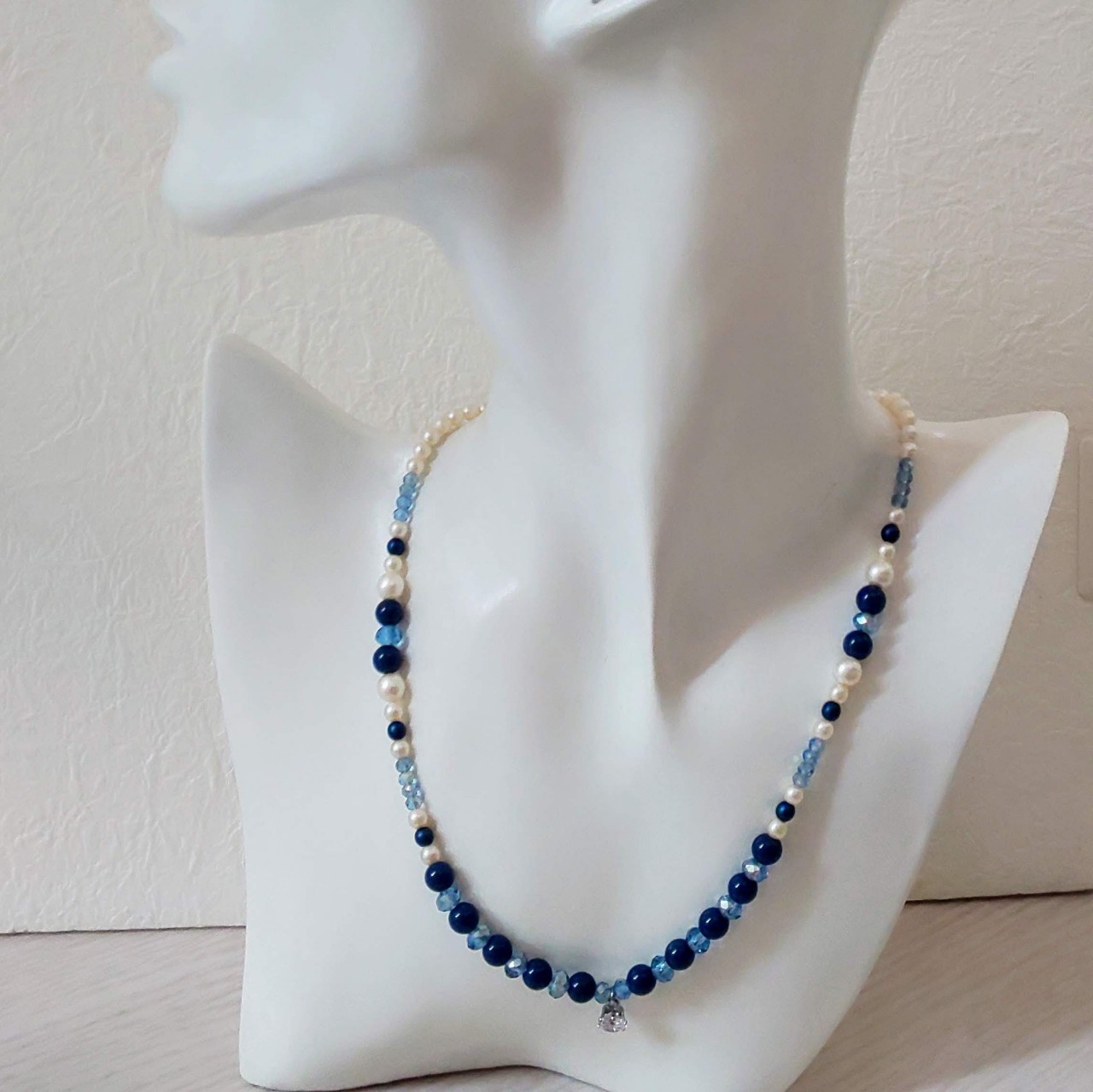 【再販なし】マイナスイオンを発生させる北投石   医者いらずの石 希少 青色北投石 ネックレス 天然石