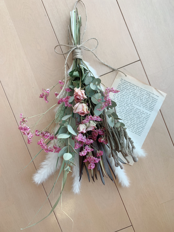 リューカデンドロンとふわふわドライフラワースワッグ⑅︎* リューカデンドロンとふわふわドライフラワースワッグ⑅︎*