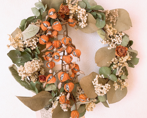 ドライフラワー ユーカリと月桃のリース リース 葉つみ 通販 10624630