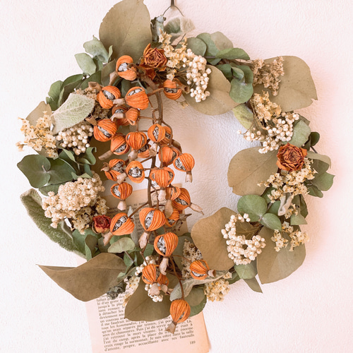 ドライフラワーリース　ドライフラワースワッグ　ユーカリリース ドライフラワー ミニスワッグ＊ユーカリ white＊ ドライフラワー *Iris