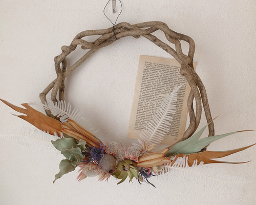 アケビづるのライラック香るエレガントリース　ドライフラワー アケビづるのライラック香るエレガントリース ドライフラワー