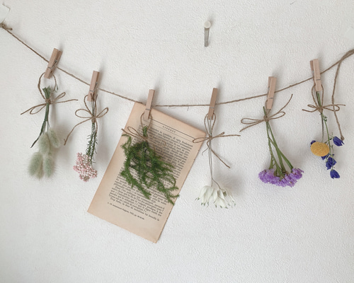 ドライフラワーガーランド 花材そのままシンプルガーランド ドライ