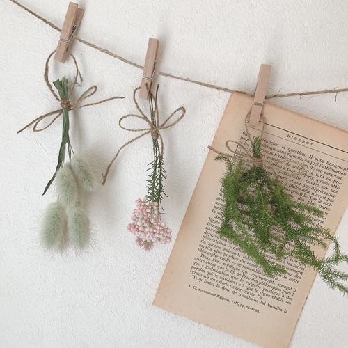 ドライフラワーガーランド 花材そのままシンプルガーランド