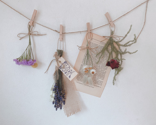 ♡ドライフラワーガーランド♡オーダー受付♡ ドライフラワーガーランド♪ピンクmix ドライフラワー 花日和