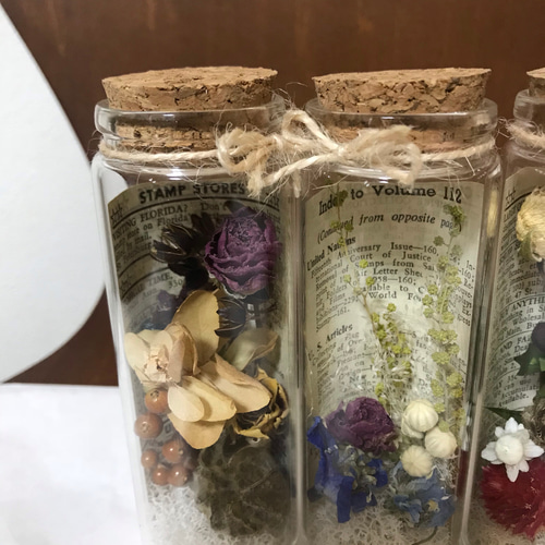 ドライフラワー 瓶詰め 3本セット ドライフラワー 葉つみ 通販 6816201