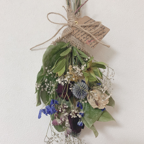 ドライフラワー 大好きな花材で作ったカラフルスワッグ ドライフラワー 