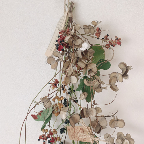 山芋の蔓　ツル　花殻　スワッグ　リース　ドライフラワー　花材 山芋の蔓 ツル 花殻 スワッグ リース ドライフラワー 花材