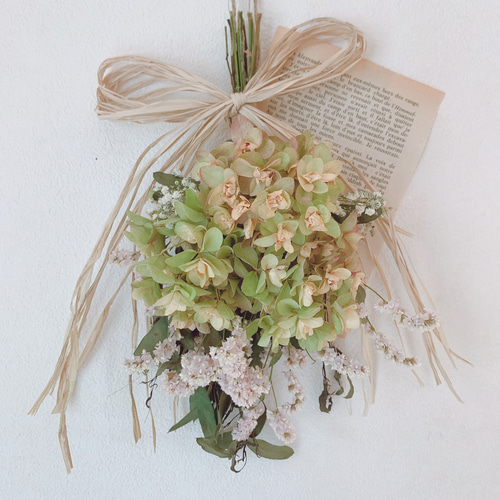 カシワバアジサイとユーカリのスワッグ専用 あじさいとユーカリのスワッグ | ドライフラワースワッグと布雑貨