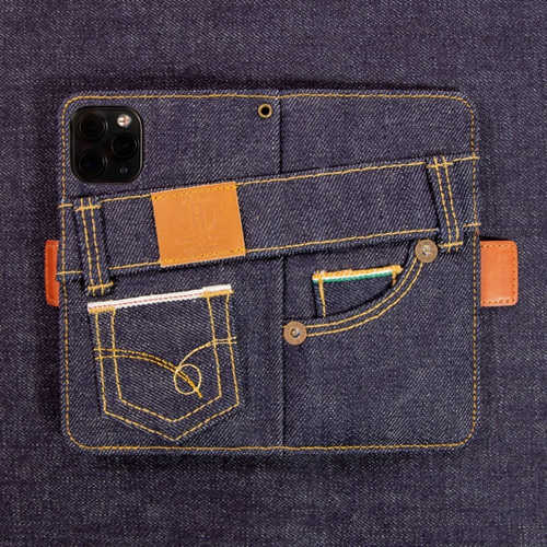 JAPAN BLUE JEANS コラボ iPhone 12 mini 兼用 手帳型 デニム