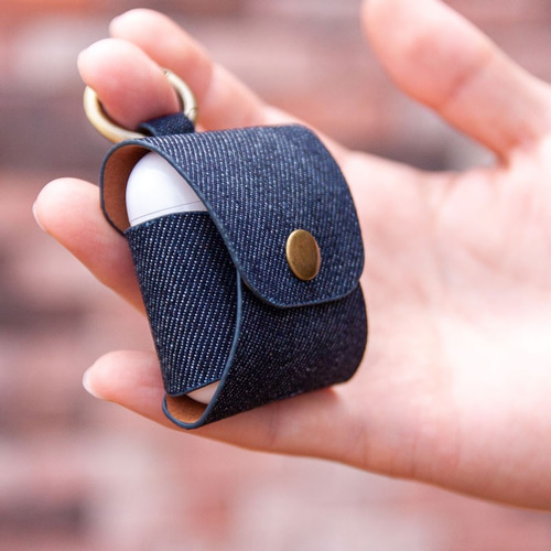 ☆期間限定価格☆ 手作り本格デニム AirPods 用 デニムイヤホン