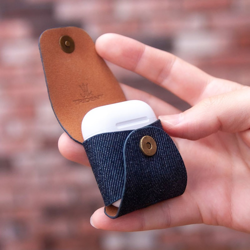☆期間限定価格☆ 手作り本格デニム AirPods 用 デニムイヤホンケース