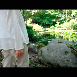 『kikite 01S』ハーフリネンのシャツ　白色［Lサイズ］ 5枚目の画像