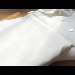 『kikite 01S』ハーフリネンのシャツ　白色［Lサイズ］ 6枚目の画像