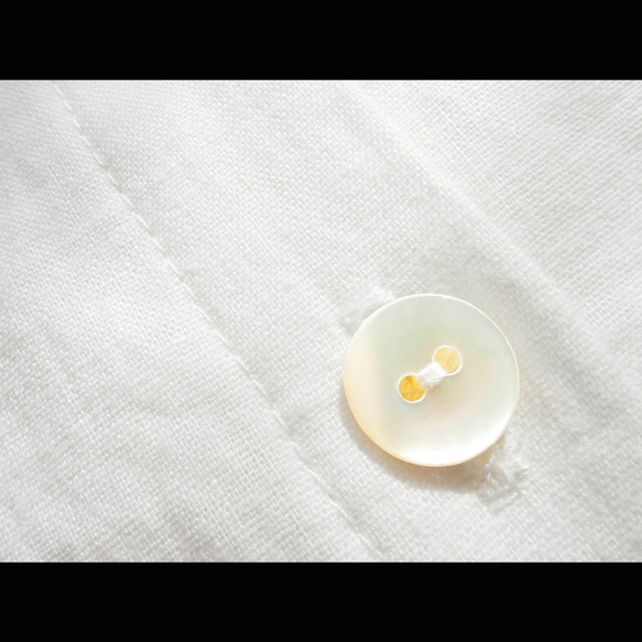 『kikite 01S』ハーフリネンのシャツ　白色［Lサイズ］ 7枚目の画像