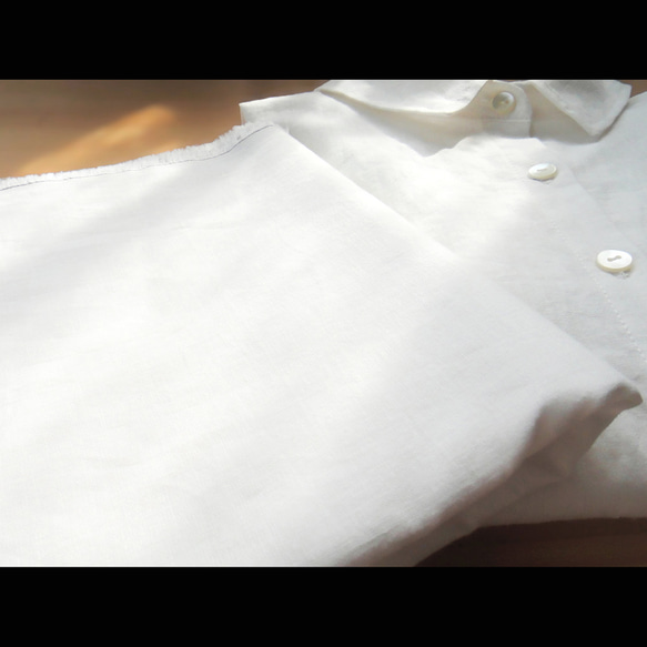 『kikite 01S』ハーフリネンのシャツ　白色［Mサイズ］ 6枚目の画像