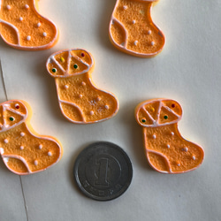 送料無料♡クリスマスプラパーツ5つ　くつしたのアイシングクッキー 2枚目の画像