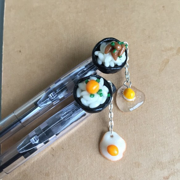 送料無料♡納豆ご飯と卵かけご飯のボールペンセット 1枚目の画像