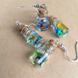 送料無料♡琉球ガラスのコルク瓶ピアス ピアス（フック・チェーン） ま