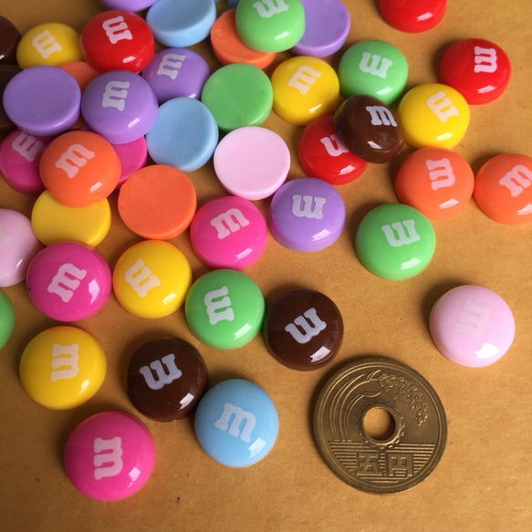 送料無料❤︎マーブルチョコのデコパーツ10個セット 15㎜タイプ  