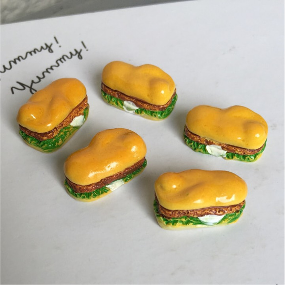 送料無料♡リブバーガーのデコパーツ5個セット その他素材 まよねーず  