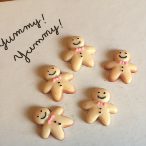 送料無料❤︎プラパーツ ジンジャーマンクッキー5つ デコパーツ まよ
