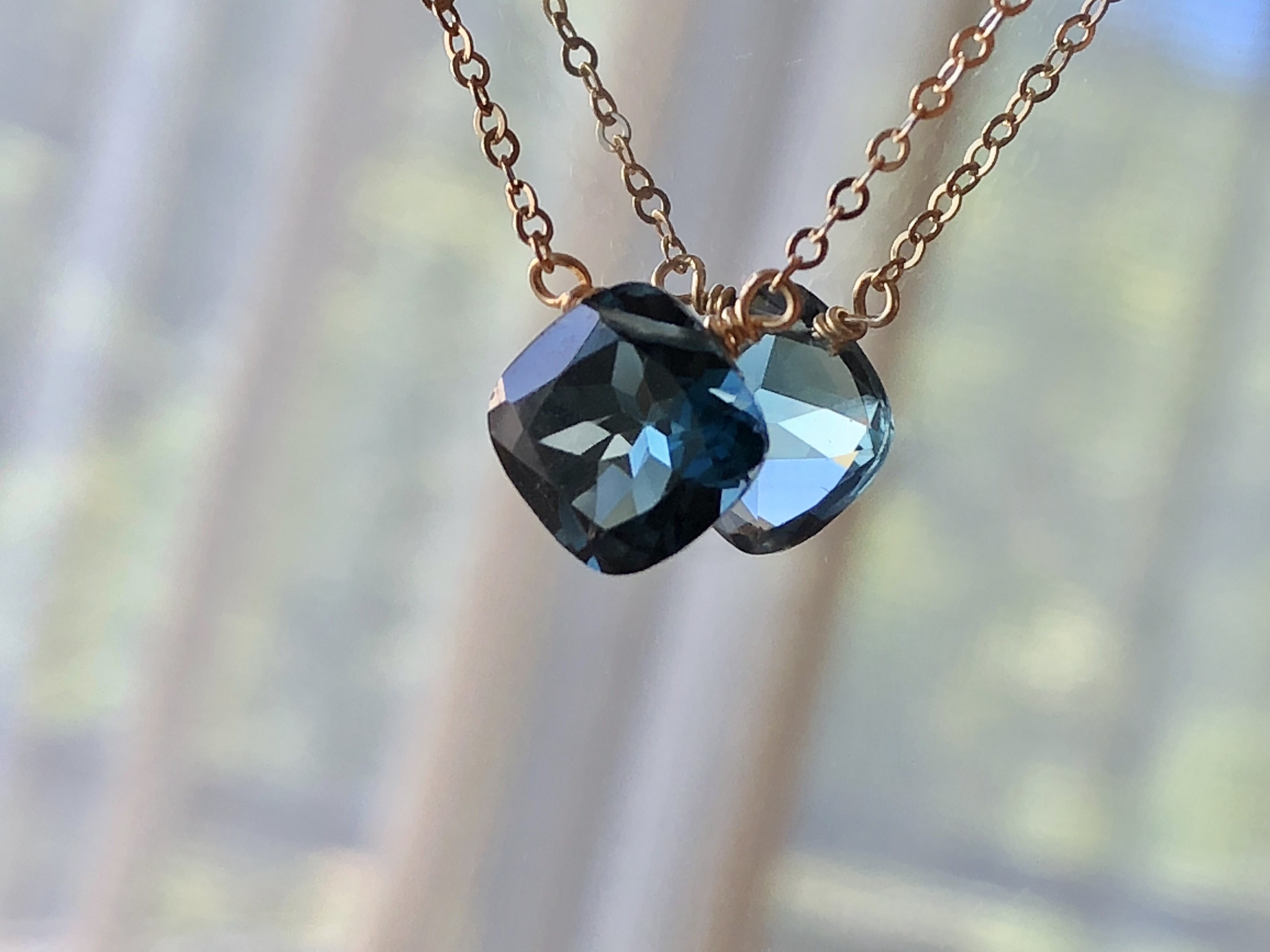 ロンドンブルートパーズ・14kgfネックレス  45cm