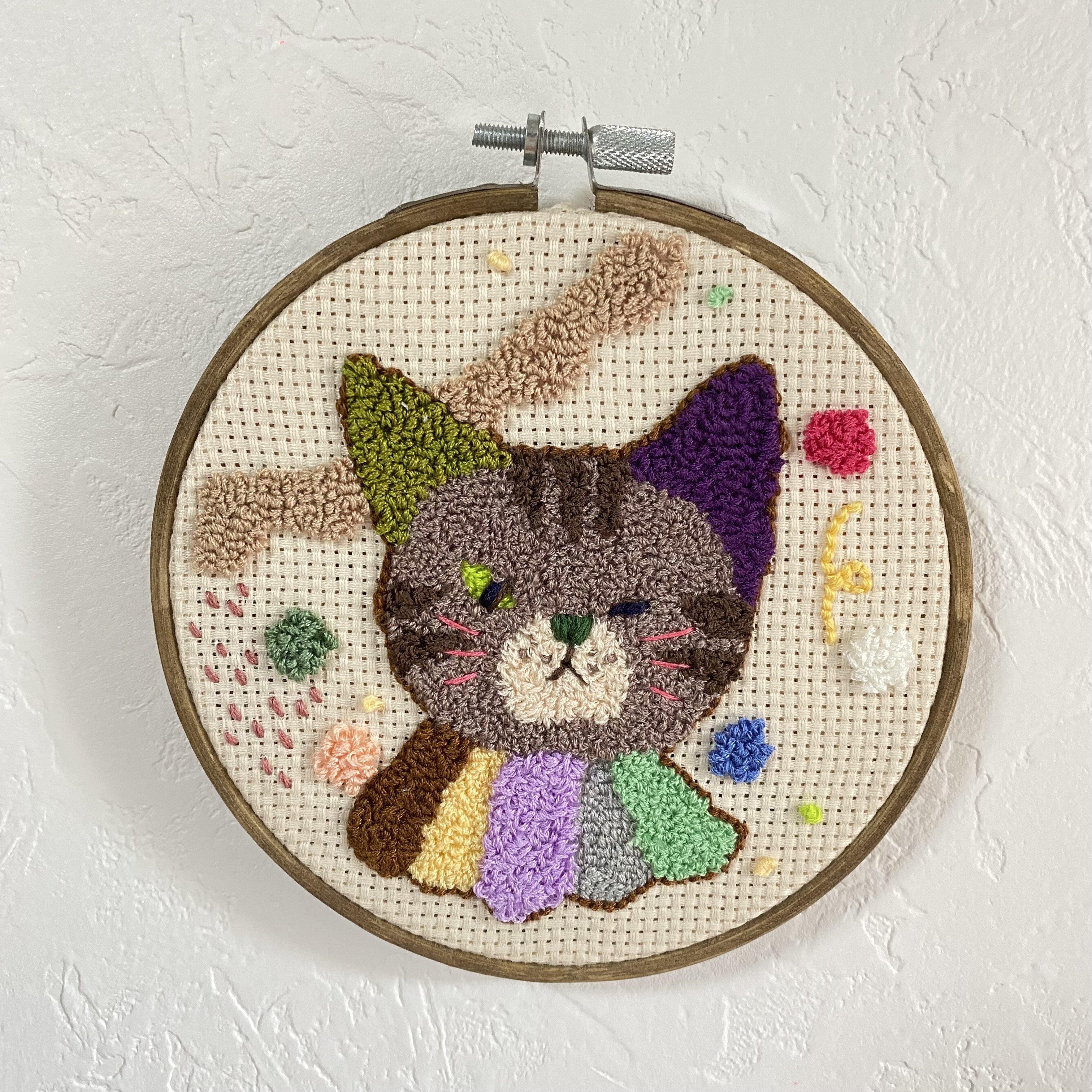 刺繍枠13cm「キジトラ」