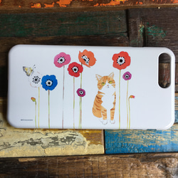 * 定制智能手機外殼（銀蓮花、貓和蝴蝶） 第1張的照片