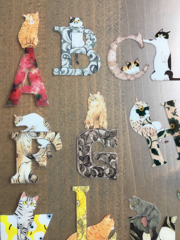 A4クリアファイル(アルファベットとネコ)2枚組 2枚目の画像