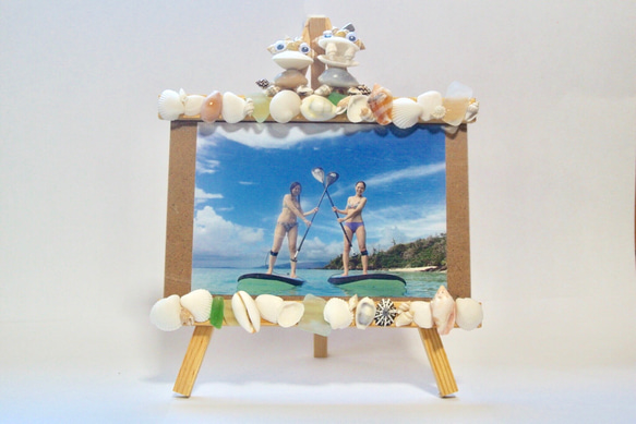 貝殻で作るミニ女の子シーサーの手作りキット 3枚目の画像