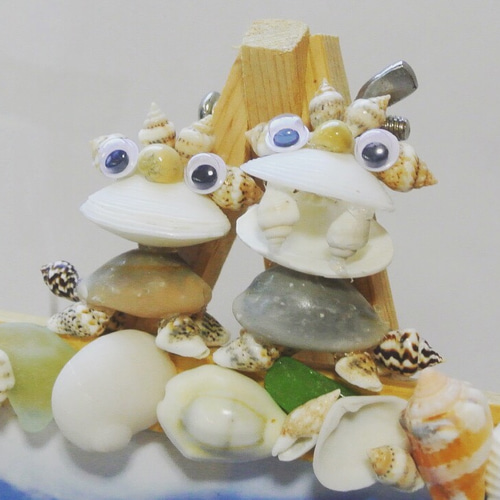 貝殻で作るミニ女の子シーサーの手作りキット キット Kafuu2833